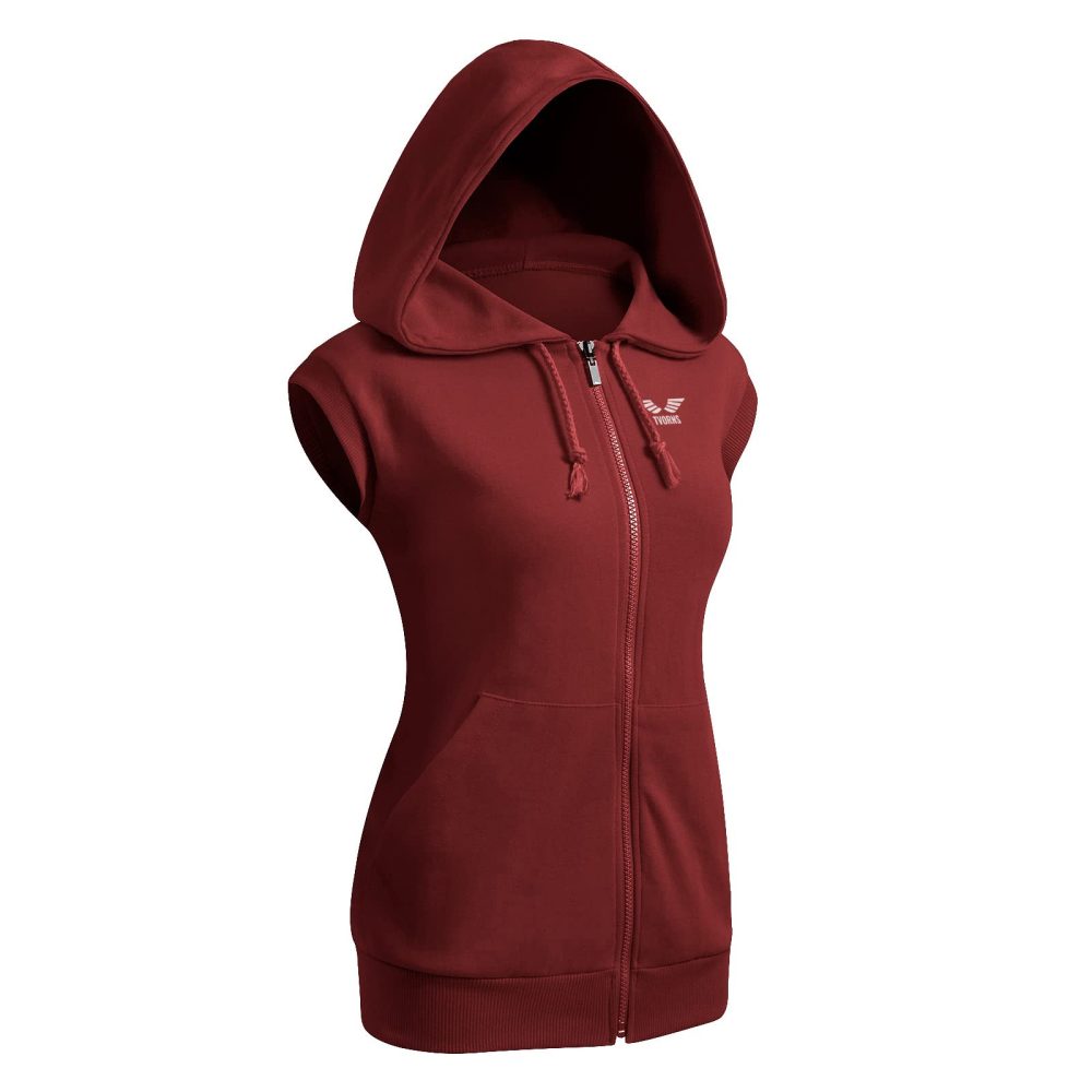 Women Sleeveless Zipper Hoodie | Custom Hoodies for Wholesale & Private Label