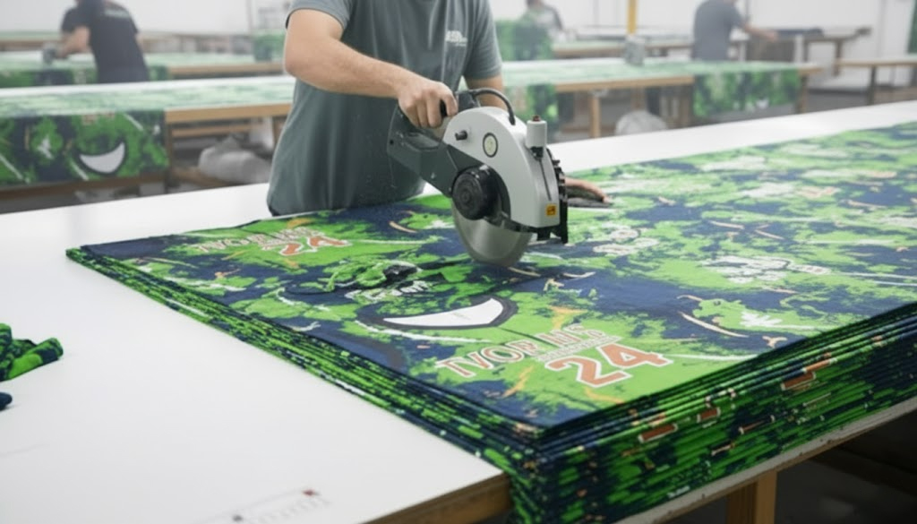 Cutting Process of Custom Sportswear in a Tvorns Enterprises